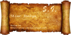 Stier Ibolya névjegykártya