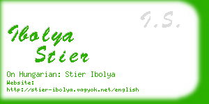 ibolya stier business card